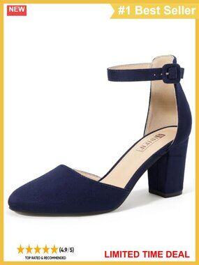 IDIFU IN3 Closed Toe Chunky Block High Heels Pumps